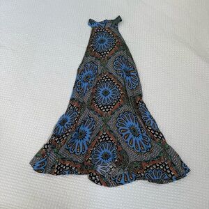 MinkPink Blue and Black Patterned Halter Dress